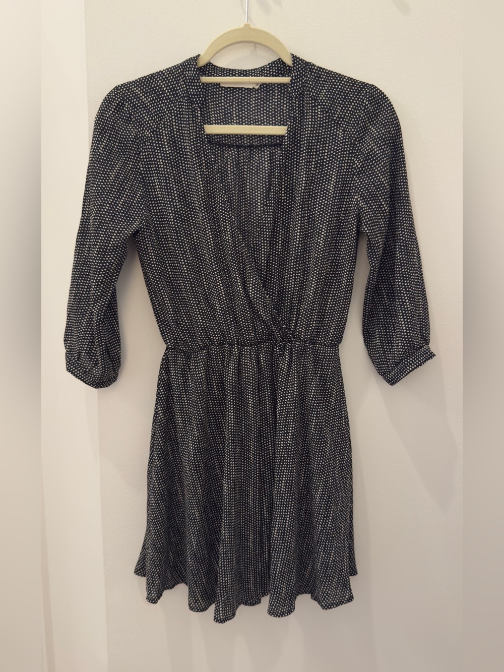 Lush women’s Black and White Dotted Wrap flowy Dress